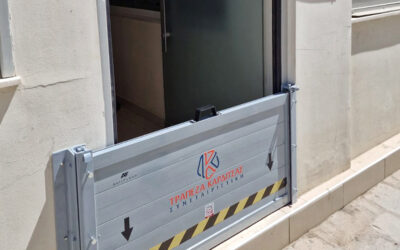 Εγκατάσταση αντιπλημμυρικής πόρτας Antiflood Door στην Συνεταιριστική Τράπεζα Καρδίτσας